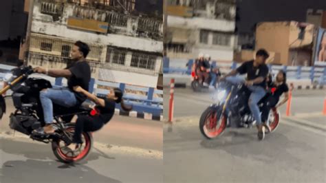 Kolkata biker puts woman pillion rider’s life on risk as stunt goes .